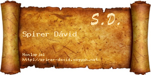 Spirer Dávid névjegykártya