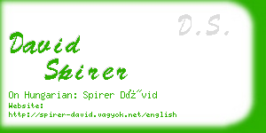 david spirer business card